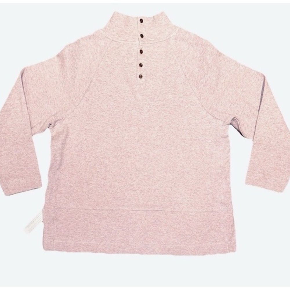 Poetry Sweater US 14 Pink Funnel Neck tunic Double Cotton Jersey Lagenlook Boho